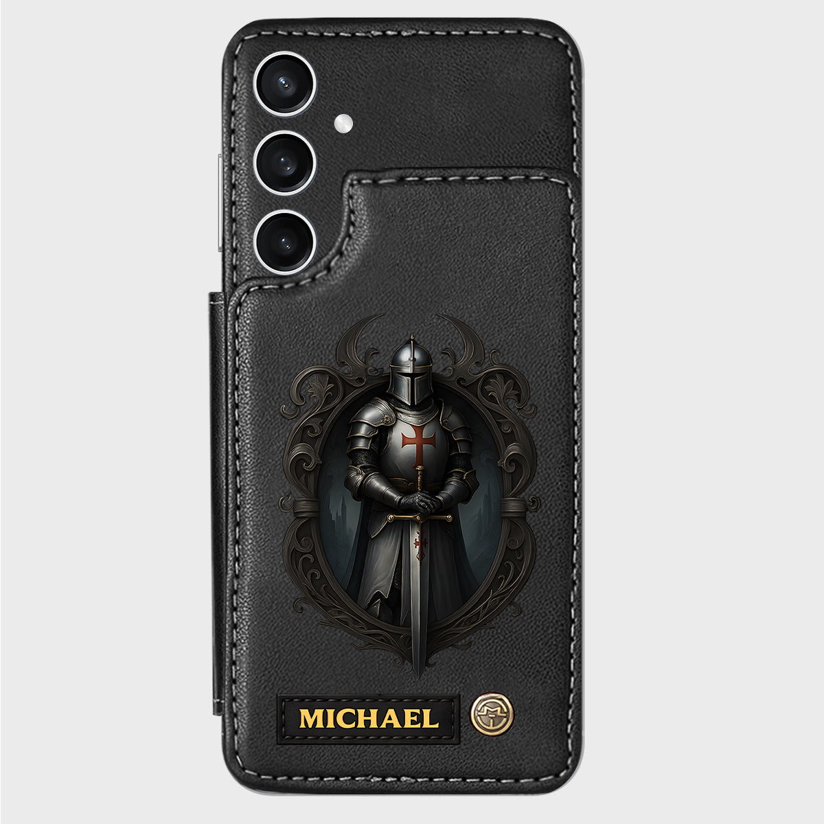 Étui portefeuille chrétien personnalisé Knight Of God -