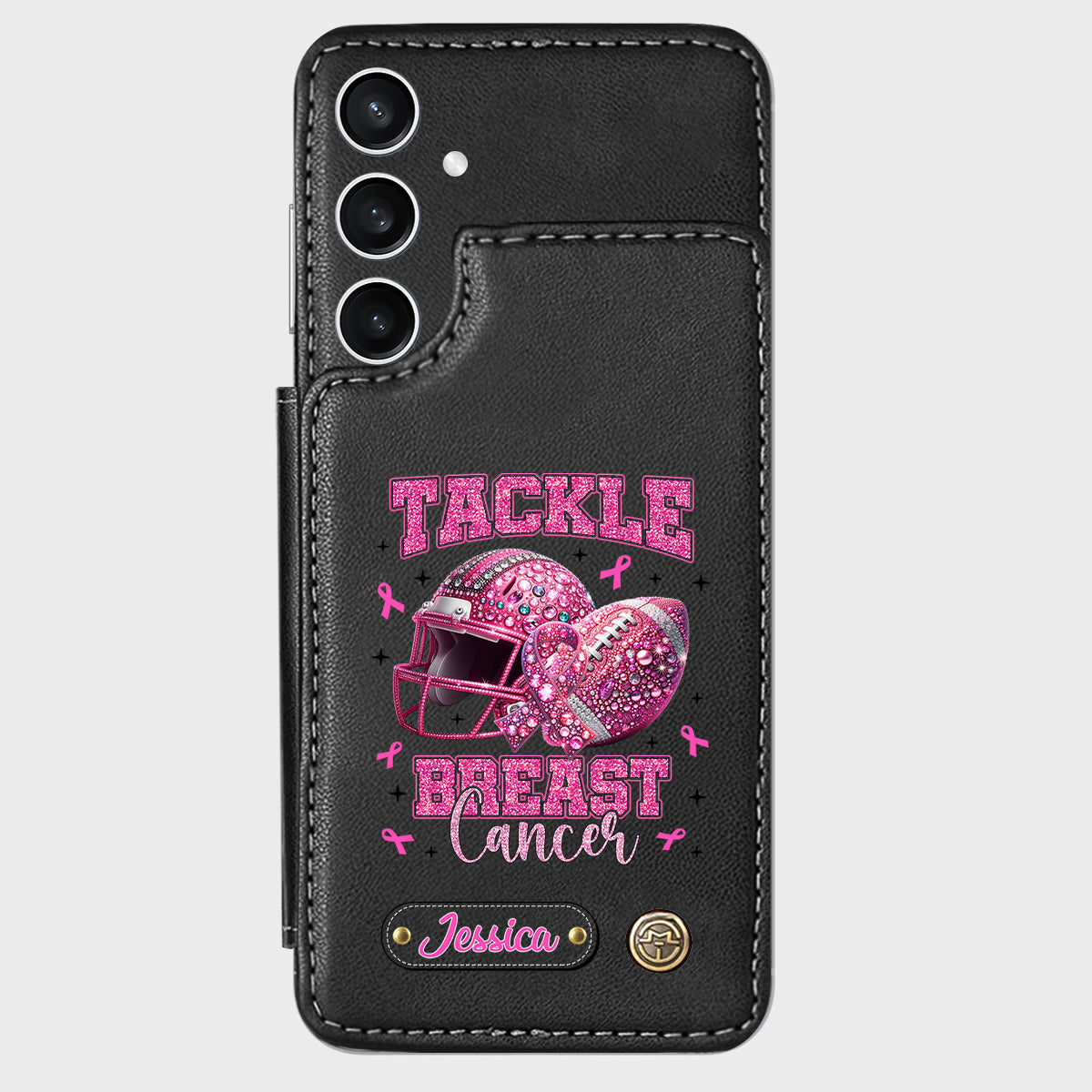 Pink Out - Étui portefeuille de téléphone personnalisé sur le thème du football