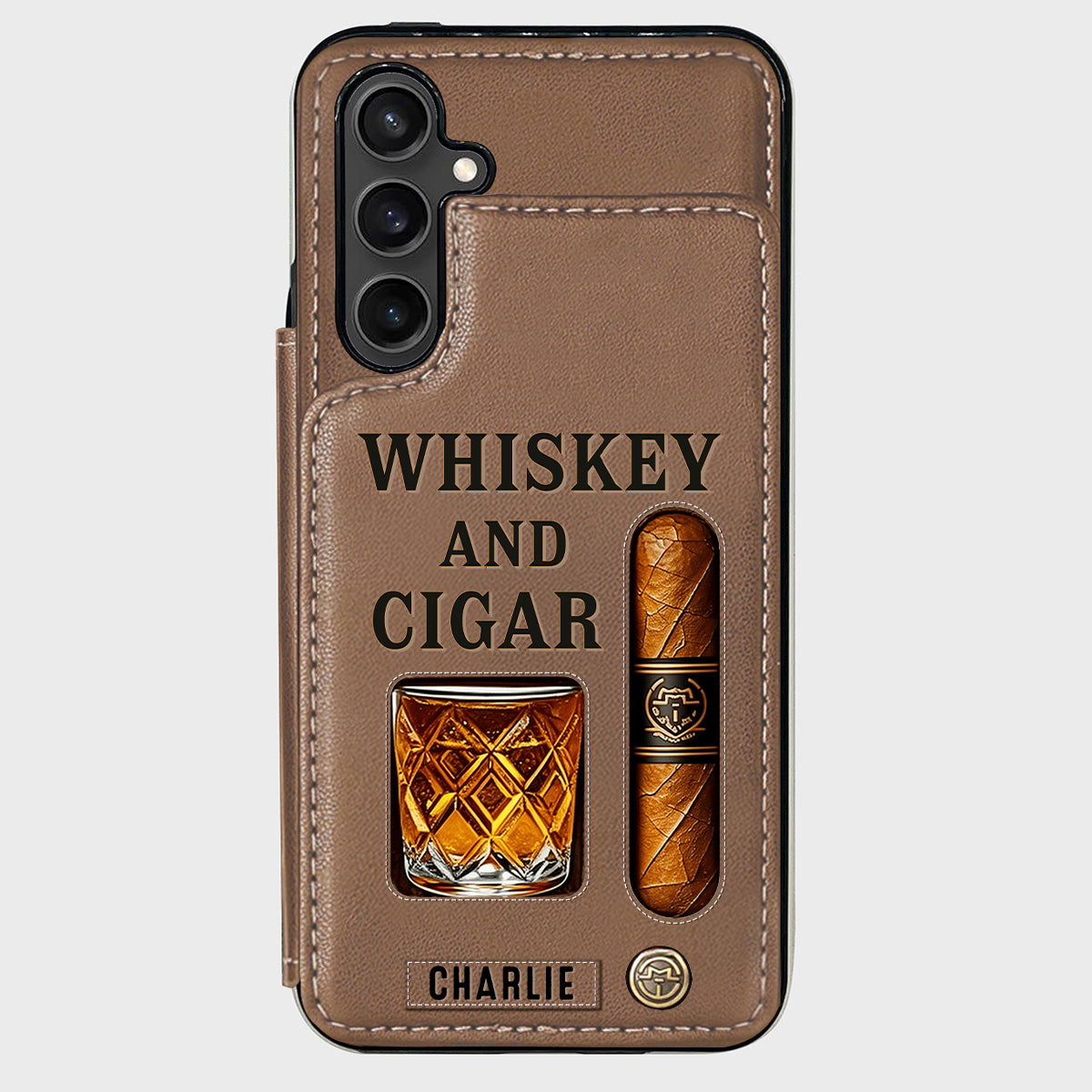 Étui portefeuille personnalisé Whiskey & Cigar -