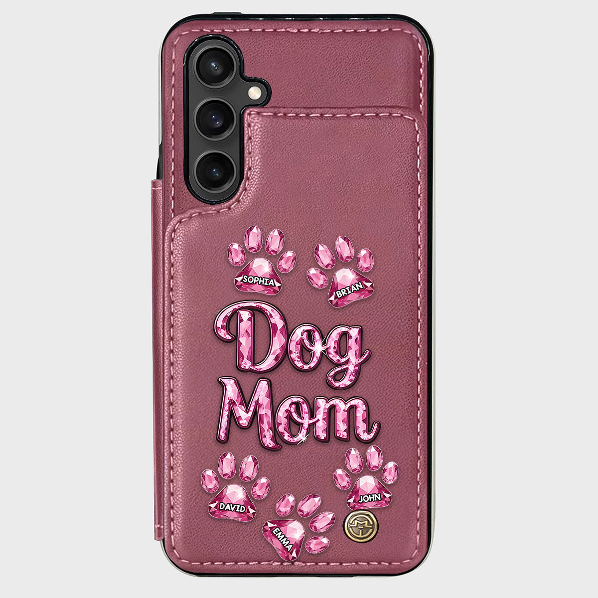Étui portefeuille personnalisé pour téléphone avec motif chien - Maman de chien