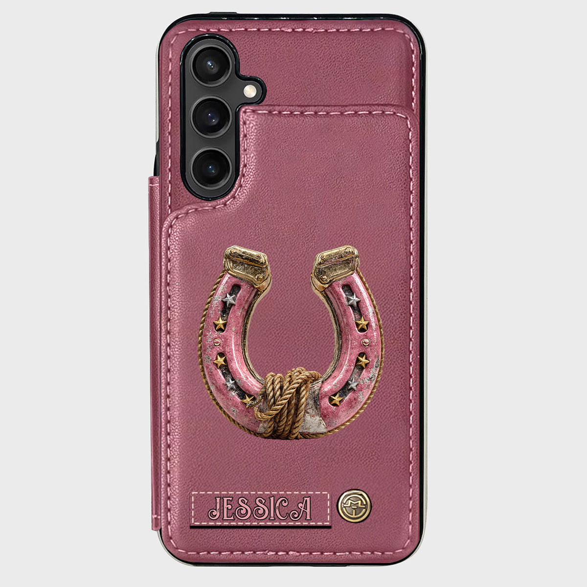 Étui portefeuille personnalisé Horseshoe pour téléphone - Motif cheval