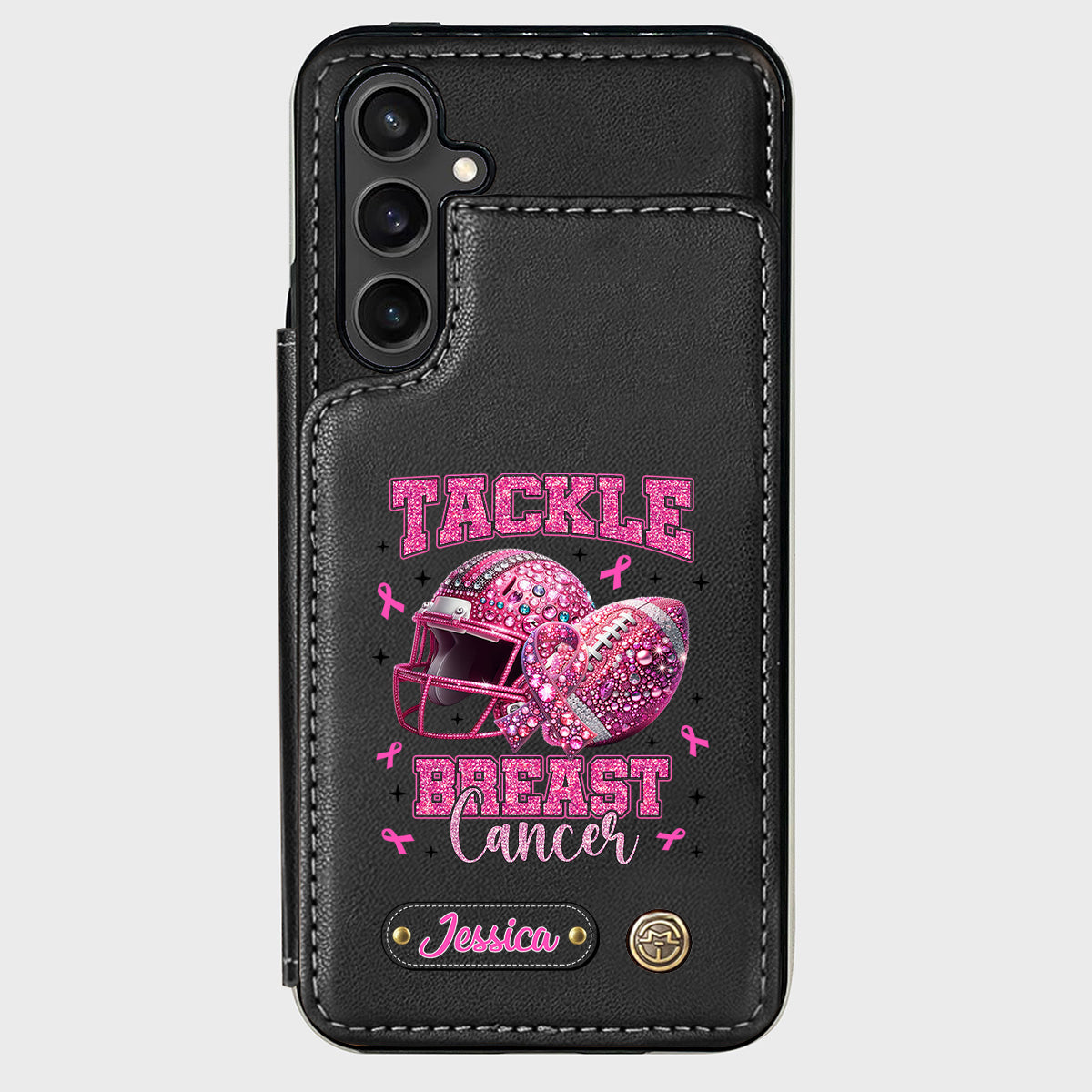 Pink Out - Étui portefeuille de téléphone personnalisé sur le thème du football