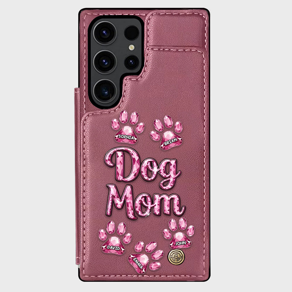 Étui portefeuille personnalisé pour téléphone avec motif chien - Maman de chien