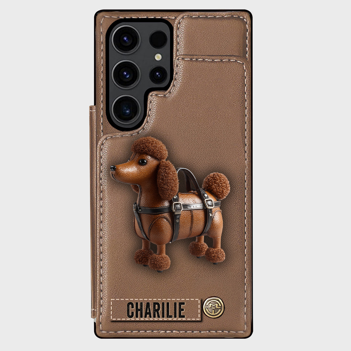 Étui portefeuille personnalisé pour téléphone avec un adorable caniche - Étui pour téléphone à motif chien