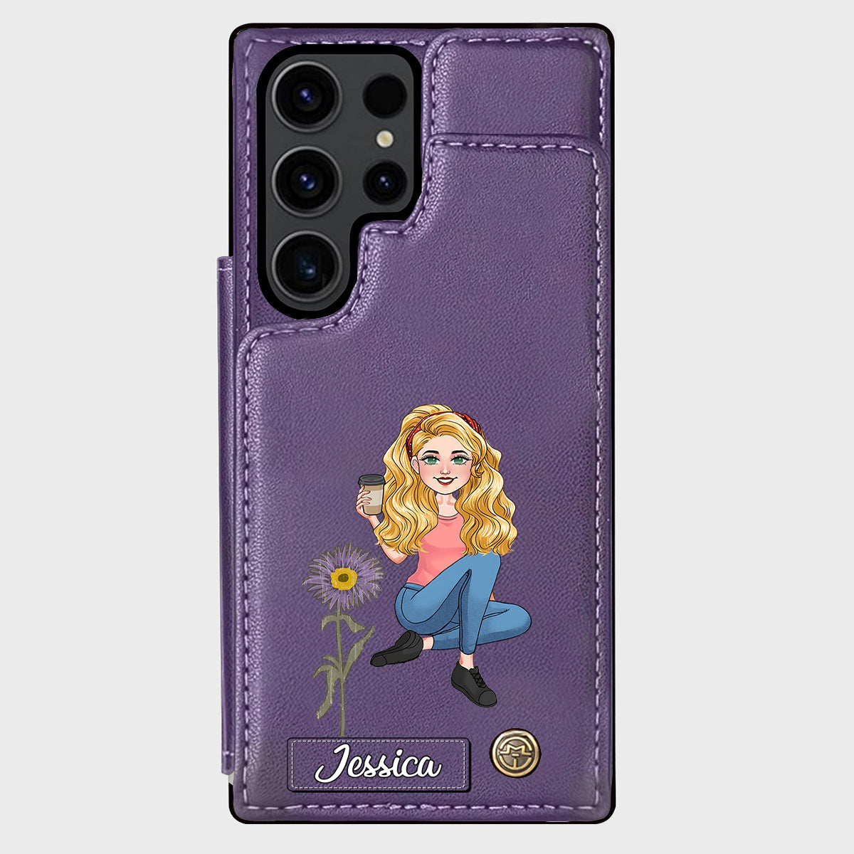 Cadeau pour le mois d'anniversaire d'une amie - Étui portefeuille personnalisé pour téléphone