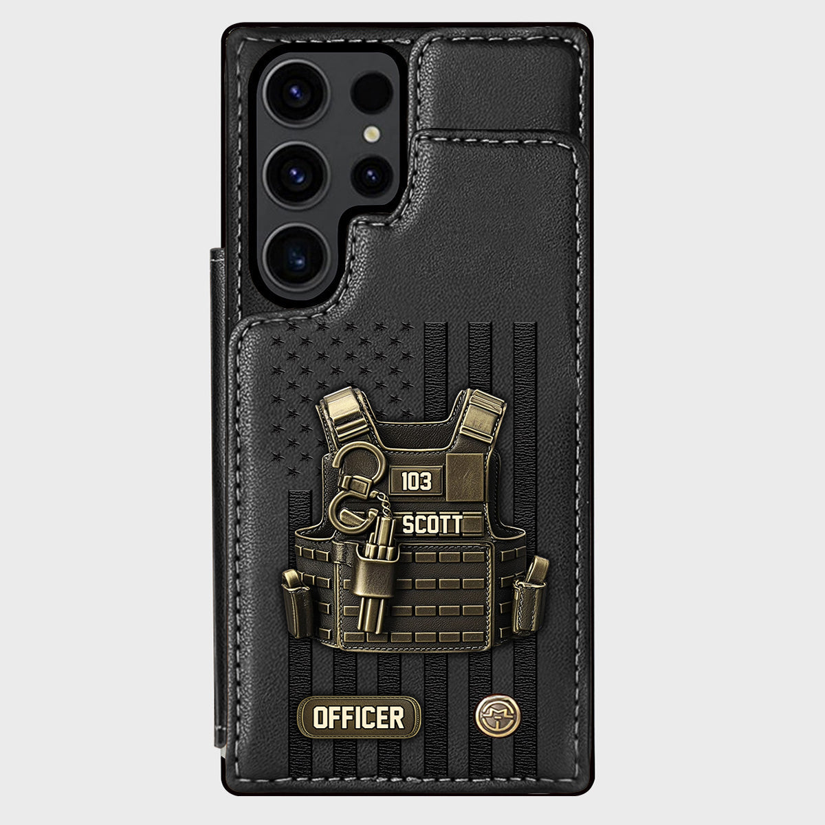 Fier d'être policier - Étui portefeuille personnalisé pour téléphone portable - Policier