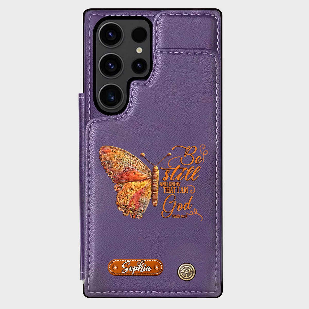 Soyez tranquilles et sachez que je suis Dieu - Étui portefeuille chrétien personnalisé pour téléphone