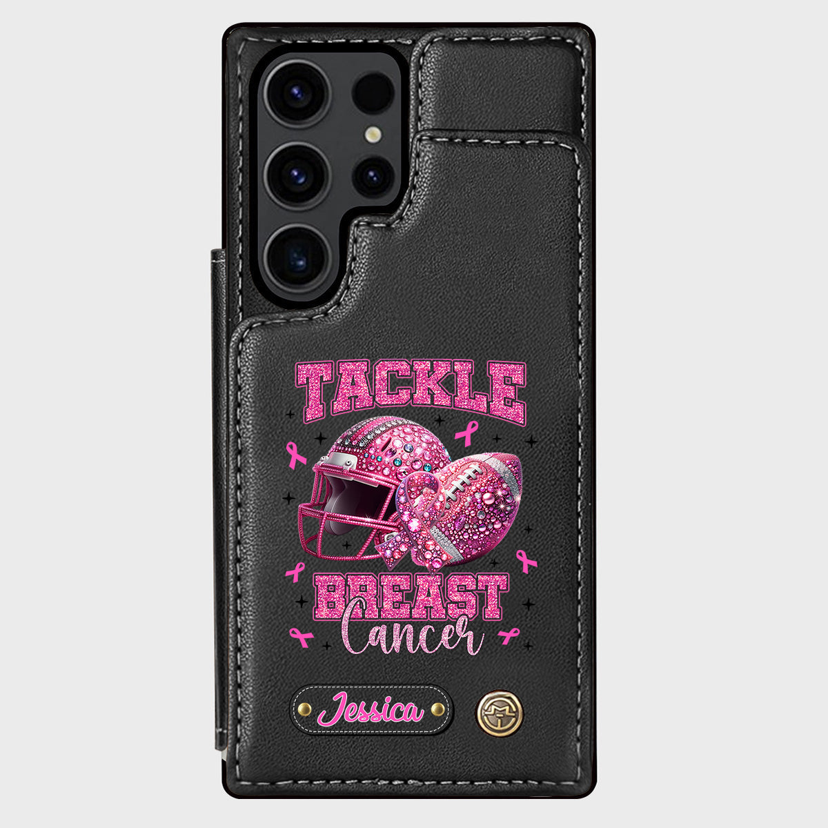 Pink Out - Étui portefeuille de téléphone personnalisé sur le thème du football