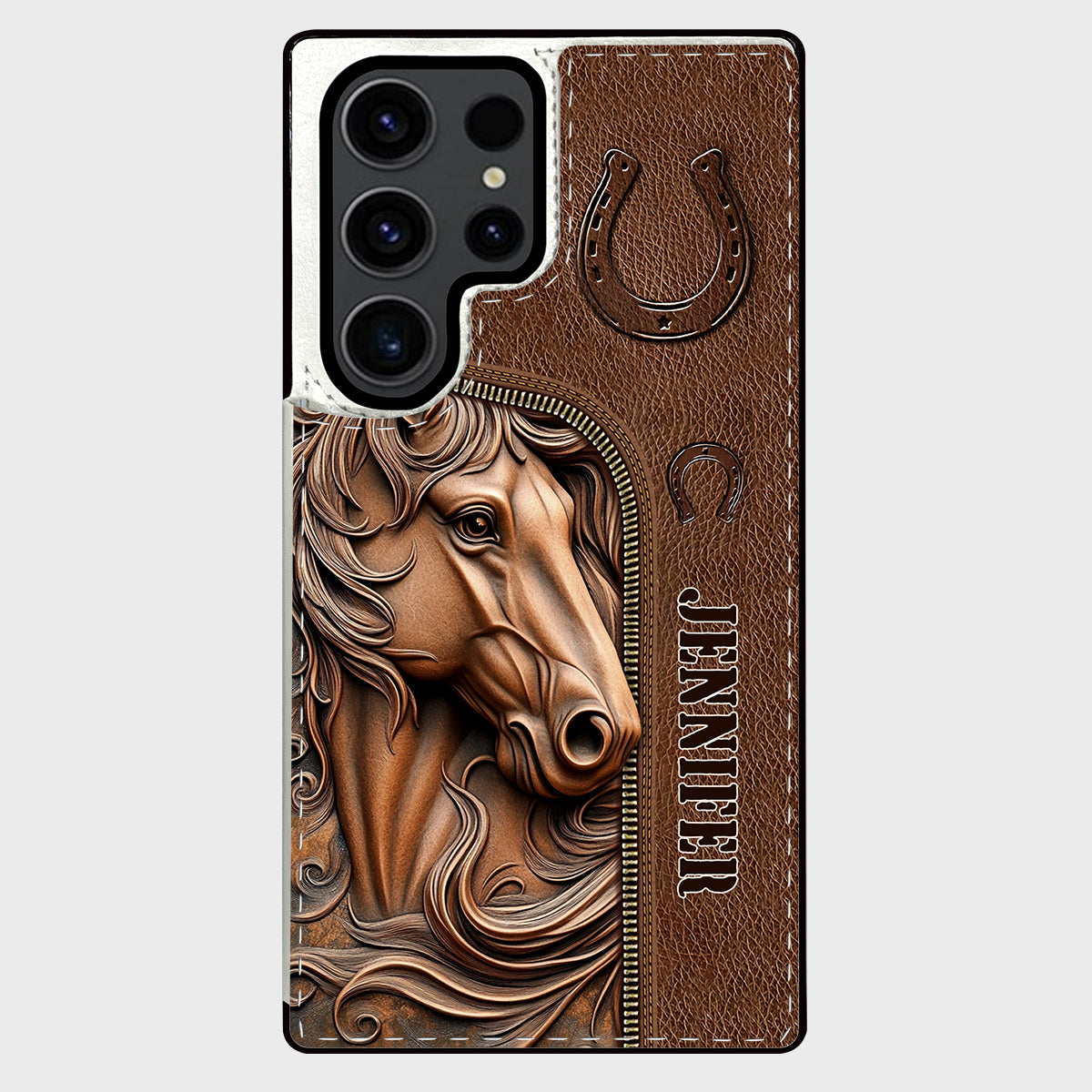 Facilement distrait par les chevaux - Étui portefeuille pliable personnalisé pour téléphone portable avec motif cheval