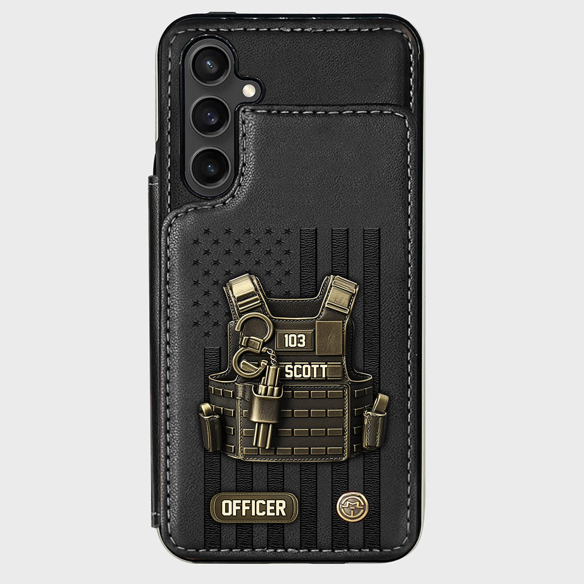 Fier d'être policier - Étui portefeuille personnalisé pour téléphone portable - Policier