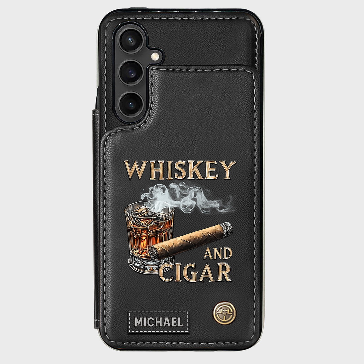 Étui portefeuille personnalisé Whiskey And Cigar -