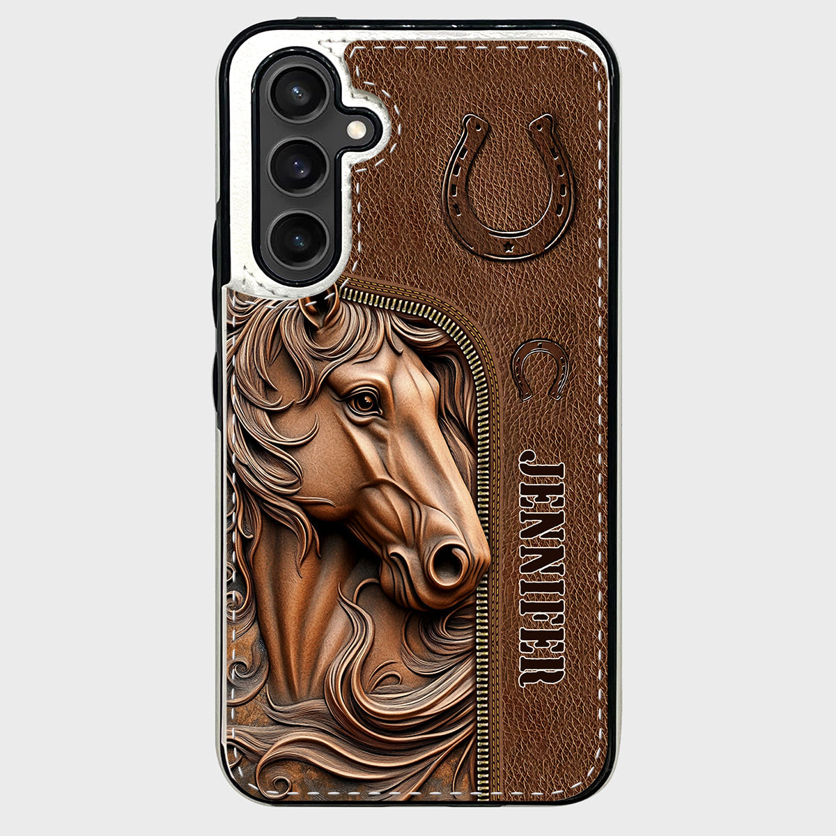 Facilement distrait par les chevaux - Étui portefeuille pliable personnalisé pour téléphone portable avec motif cheval