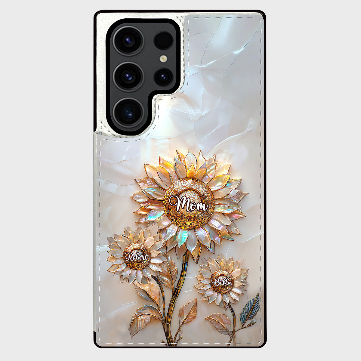 Bonne fête des mères ! Étui portefeuille pliable personnalisé pour téléphone portable.