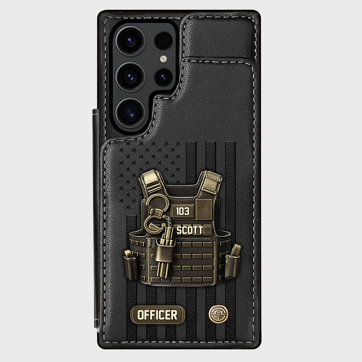 Fier d'être policier - Étui portefeuille personnalisé pour téléphone portable - Policier