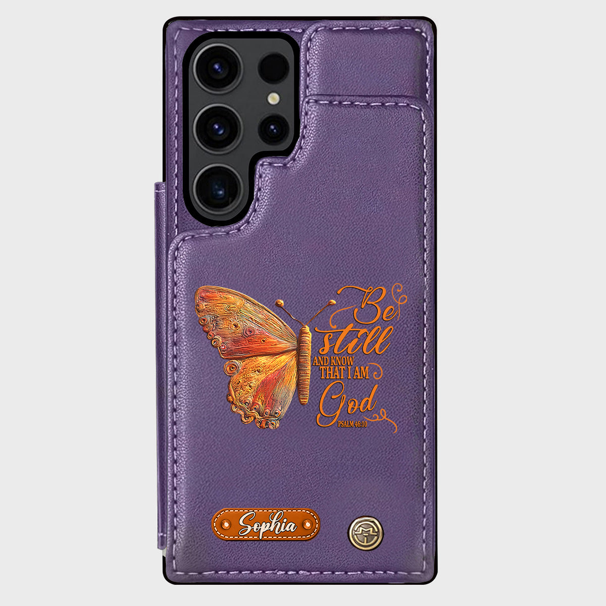 Soyez tranquilles et sachez que je suis Dieu - Étui portefeuille chrétien personnalisé pour téléphone