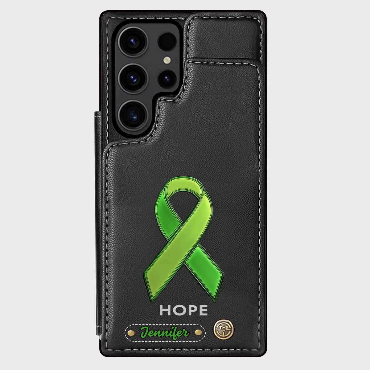 Espoir - Étui portefeuille personnalisé pour téléphone portable, symbole de sensibilisation à la santé mentale