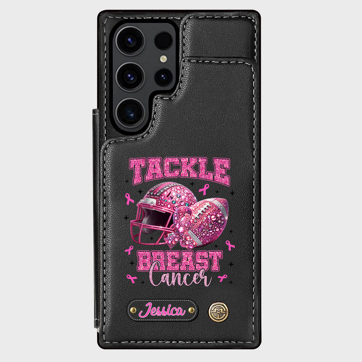 Pink Out - Étui portefeuille de téléphone personnalisé sur le thème du football