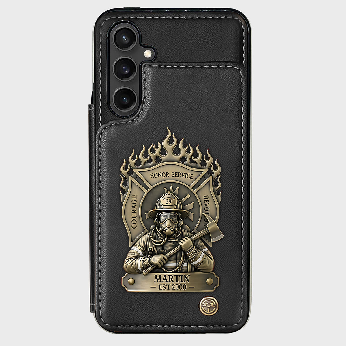 Fier pompier - Étui portefeuille personnalisé pour téléphone