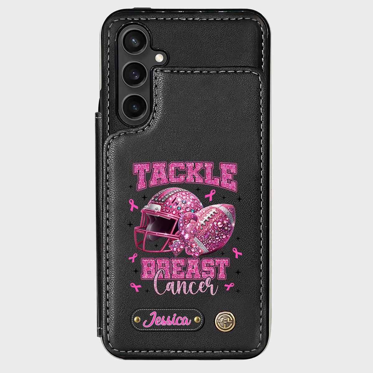 Pink Out - Étui portefeuille de téléphone personnalisé sur le thème du football