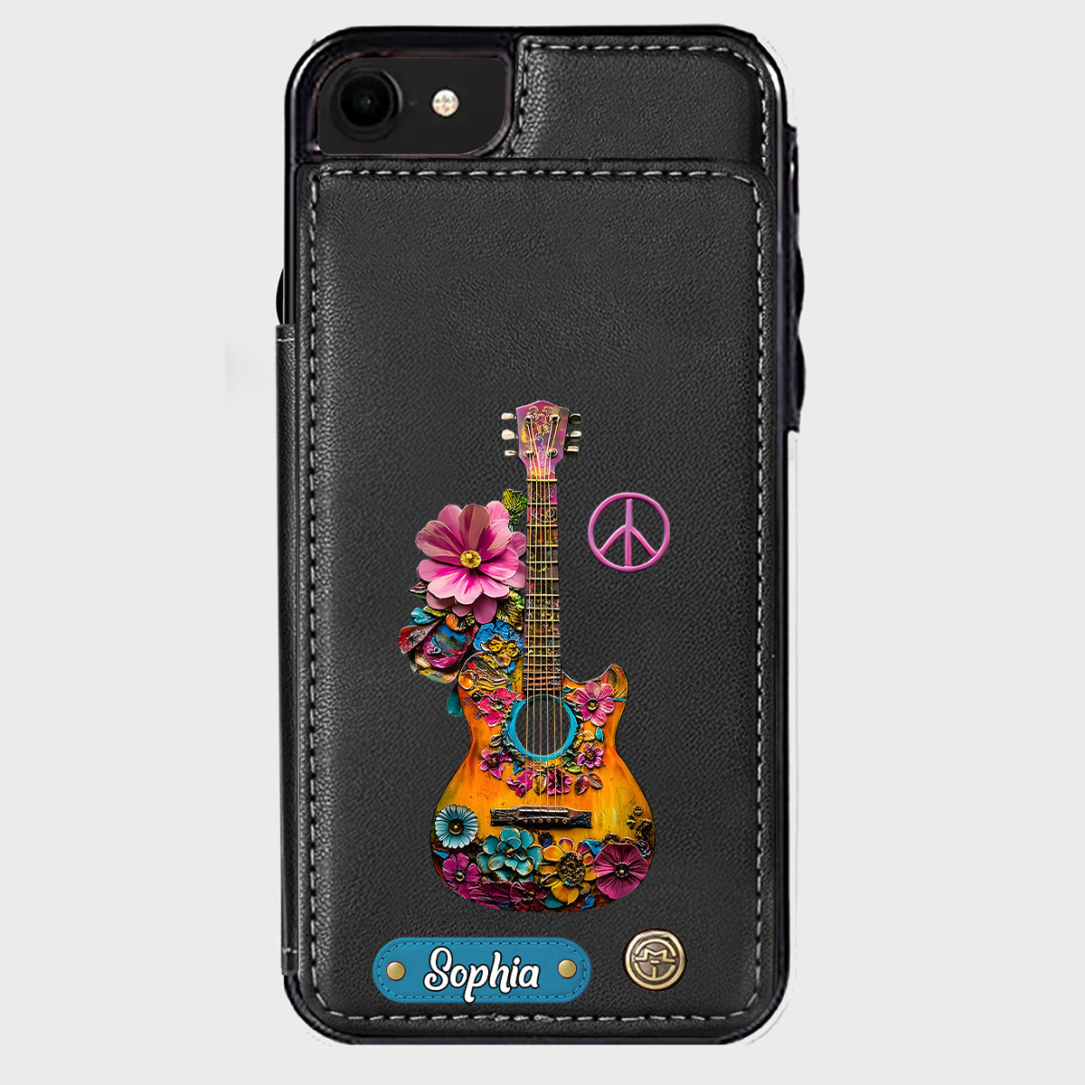 Hippie Soul - Étui portefeuille personnalisé pour téléphone style hippie