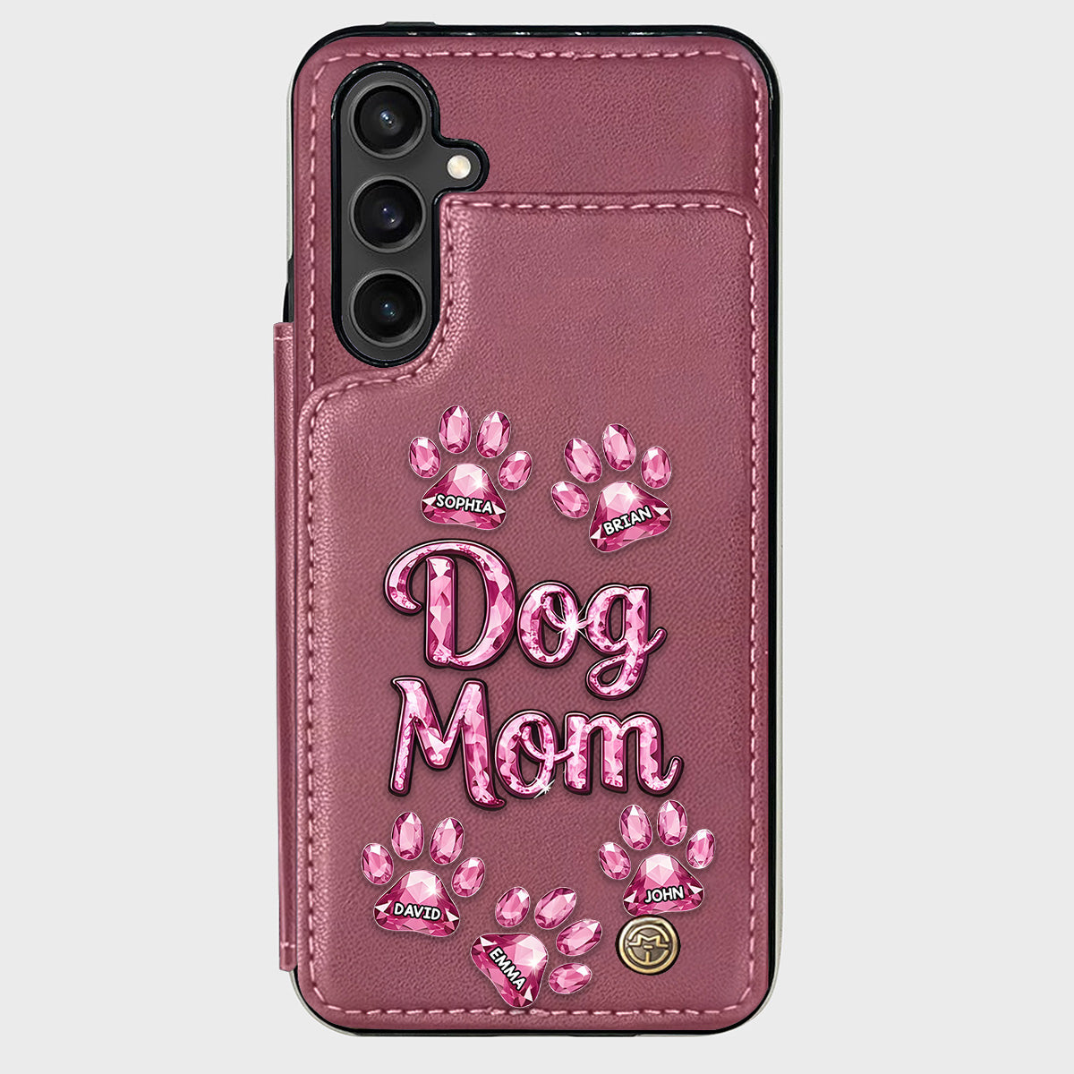 Étui portefeuille personnalisé pour téléphone avec motif chien - Maman de chien