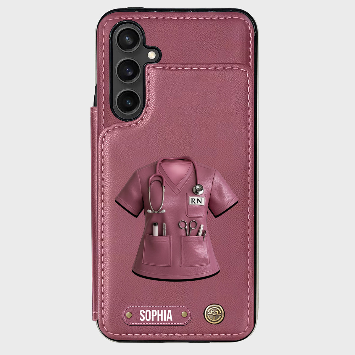 Infirmière fière - Étui portefeuille personnalisé pour téléphone