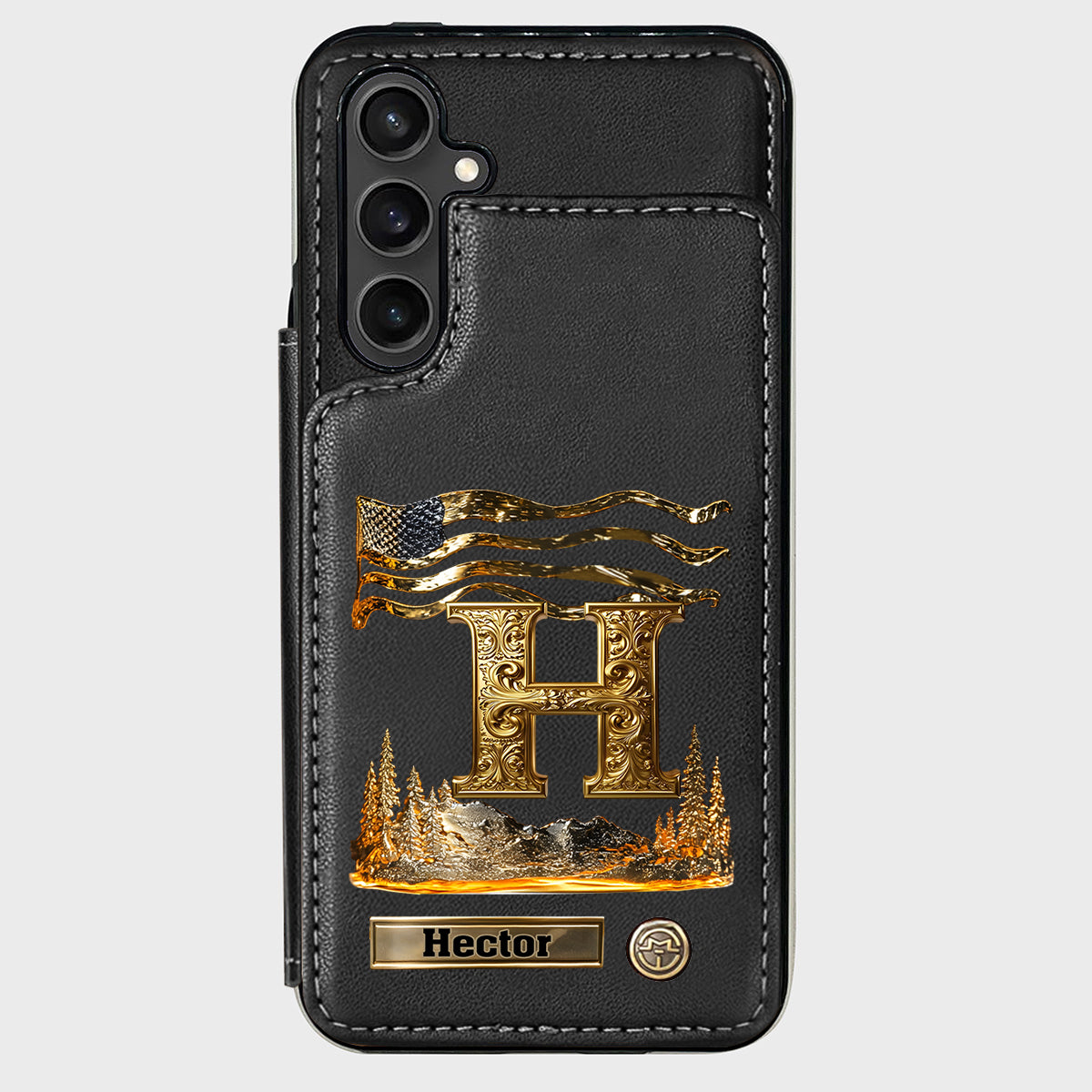 Name Initial Alphabet - Personalized Luxury Wallet Phone Case
