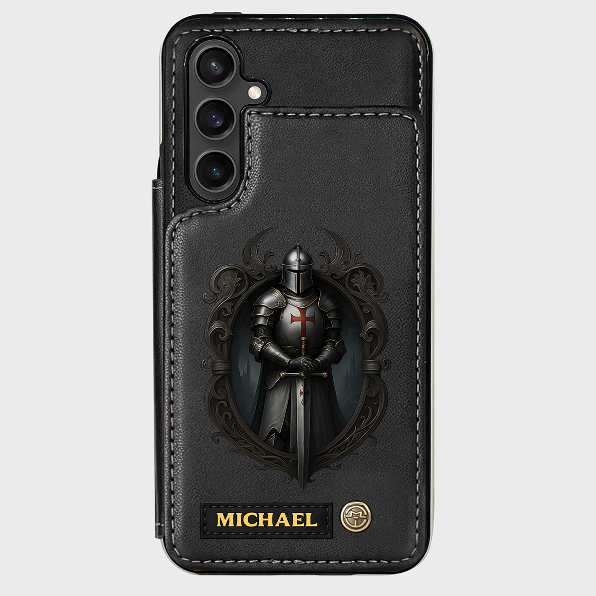 Étui portefeuille chrétien personnalisé Knight Of God -