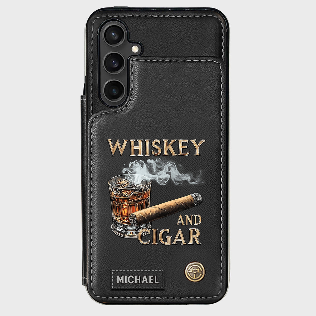 Étui portefeuille personnalisé Whiskey And Cigar -