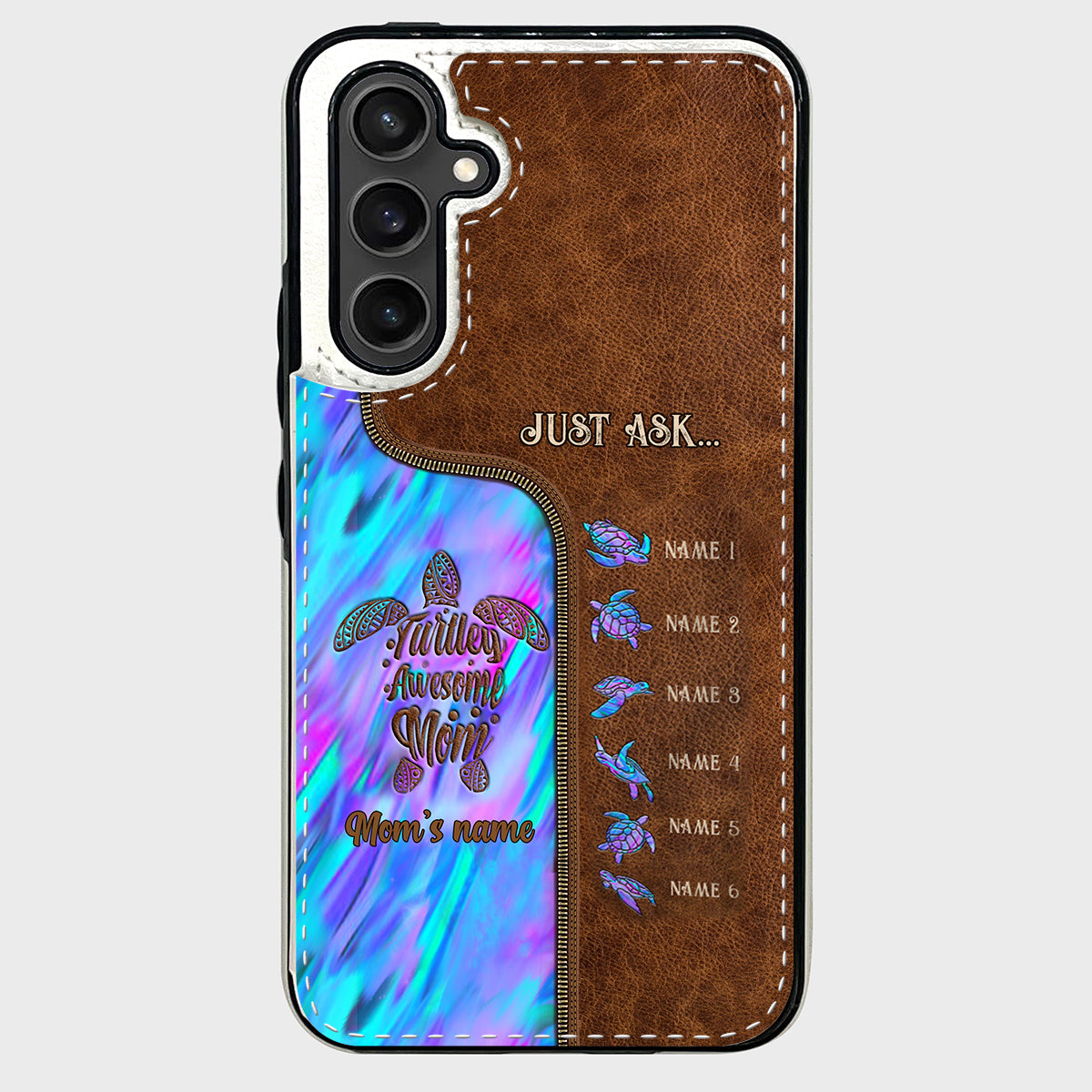 Étui portefeuille pliable personnalisé « Main dans la main » pour téléphone, motif maman