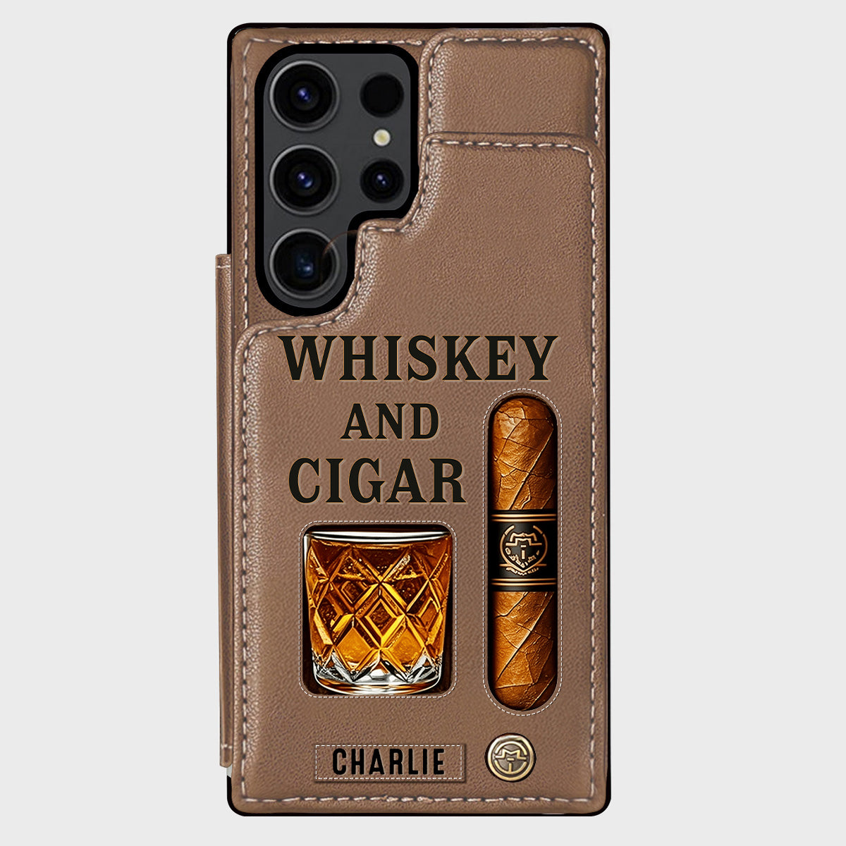 Étui portefeuille personnalisé Whiskey & Cigar -