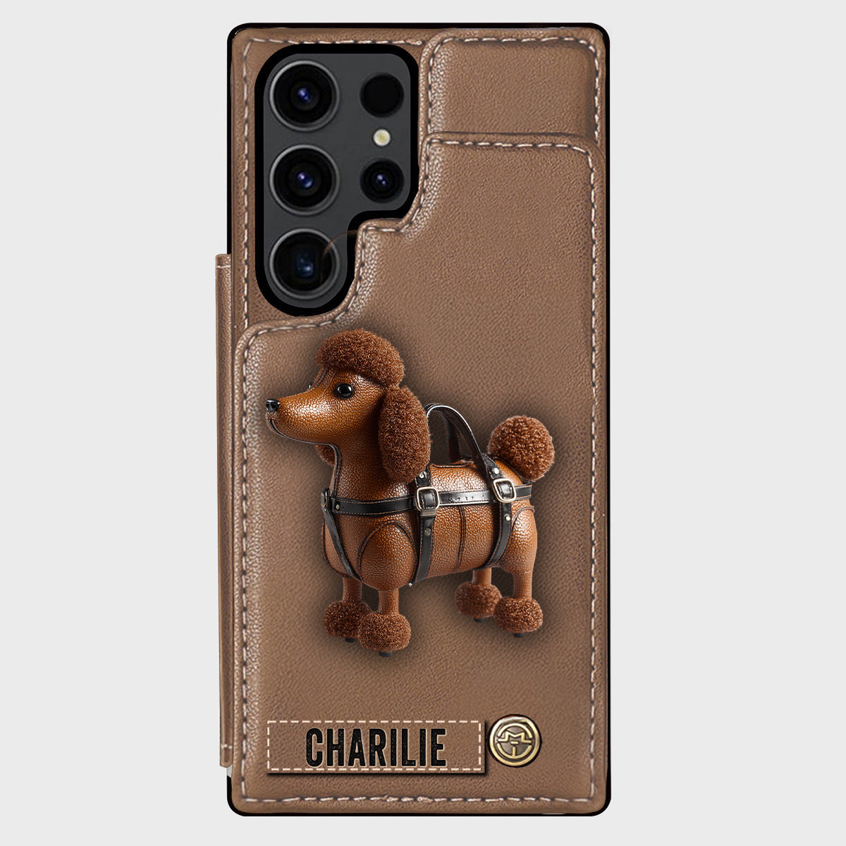 Étui portefeuille personnalisé pour téléphone avec un adorable caniche - Étui pour téléphone à motif chien