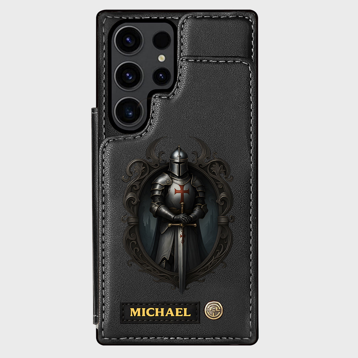 Étui portefeuille chrétien personnalisé Knight Of God -