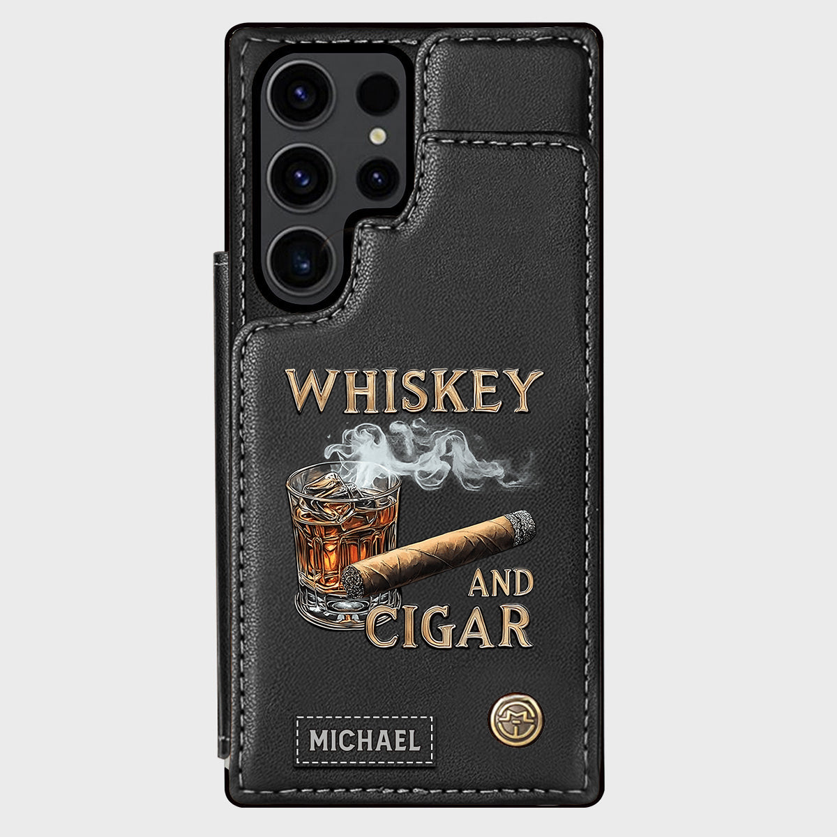 Étui portefeuille personnalisé Whiskey And Cigar -