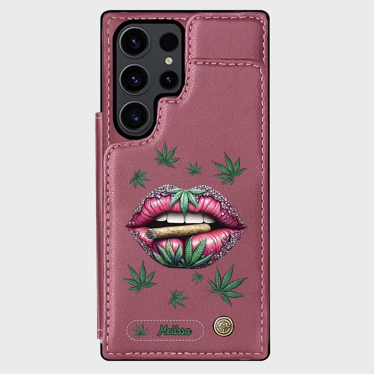 Étui portefeuille personnalisé « Get High » pour téléphone - Thème cannabis