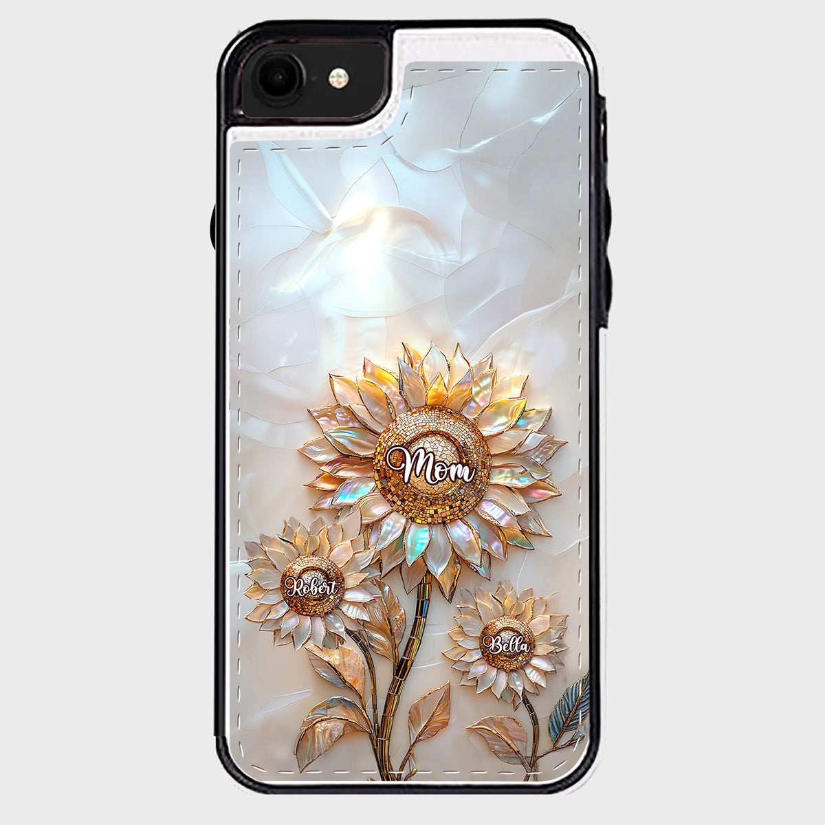 Bonne fête des mères ! Étui portefeuille pliable personnalisé pour téléphone portable.