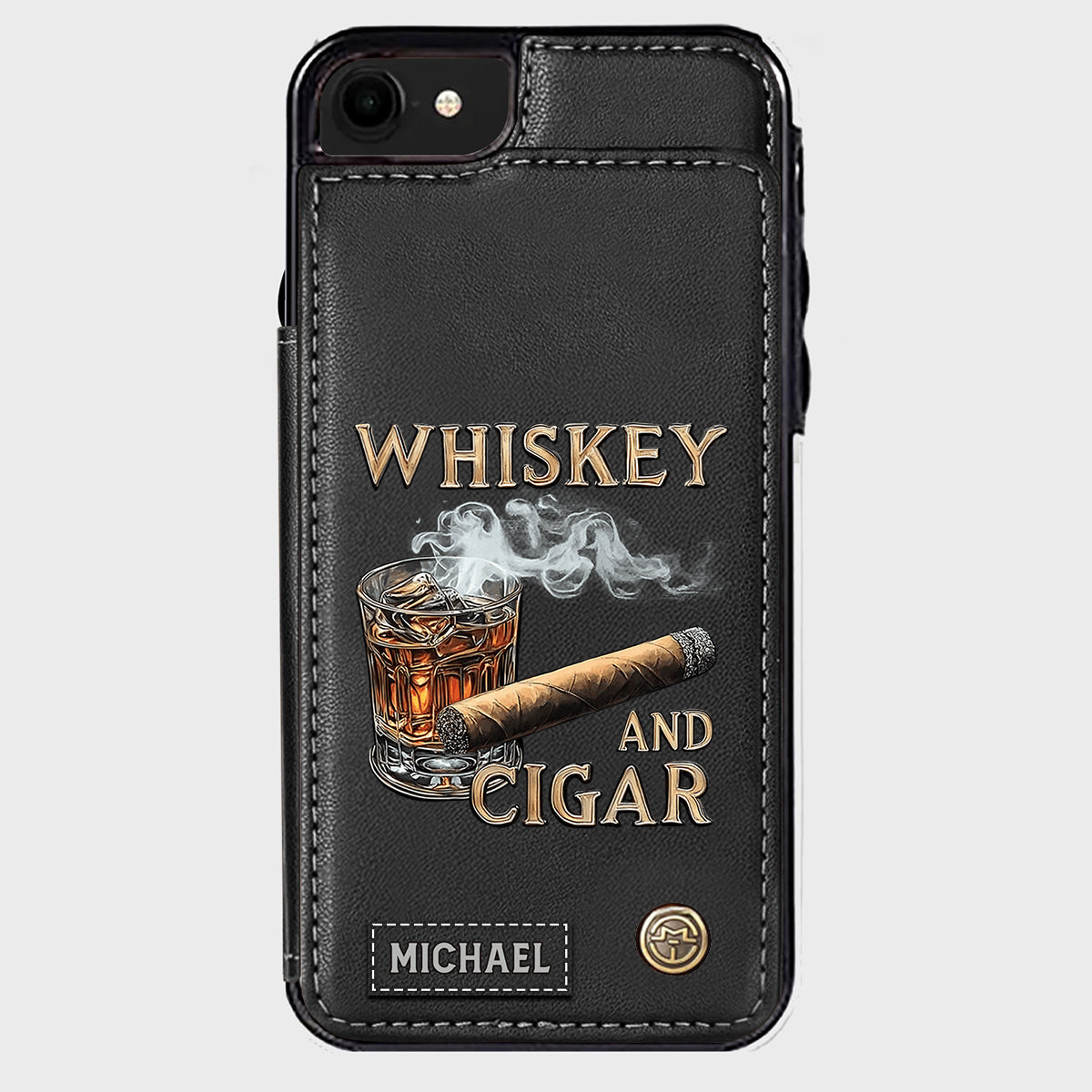 Étui portefeuille personnalisé Whiskey And Cigar -