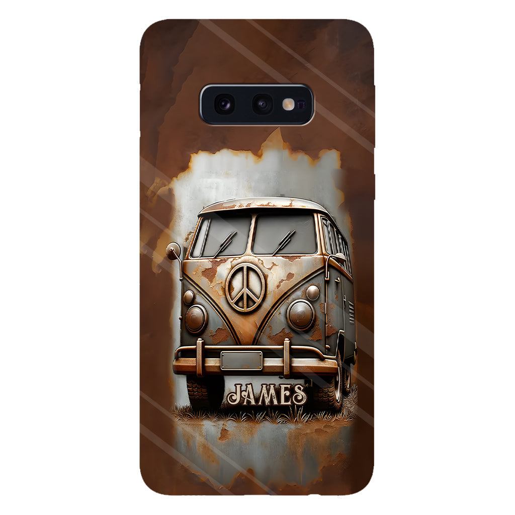 Camper Van Peace Symbol Vintage Soul - Personalized Hippie Full Print Phone Case