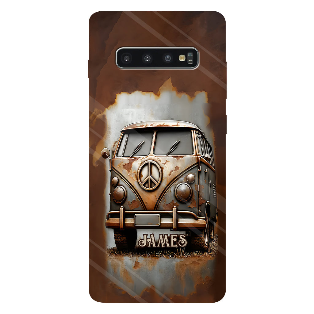 Camper Van Peace Symbol Vintage Soul - Personalized Hippie Full Print Phone Case