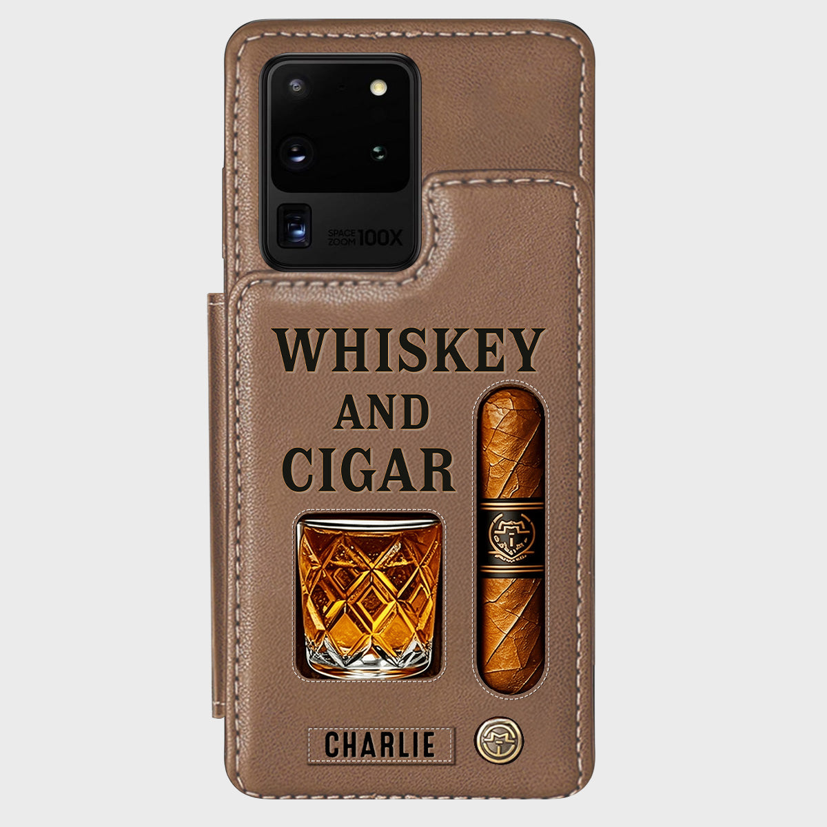 Étui portefeuille personnalisé Whiskey & Cigar -