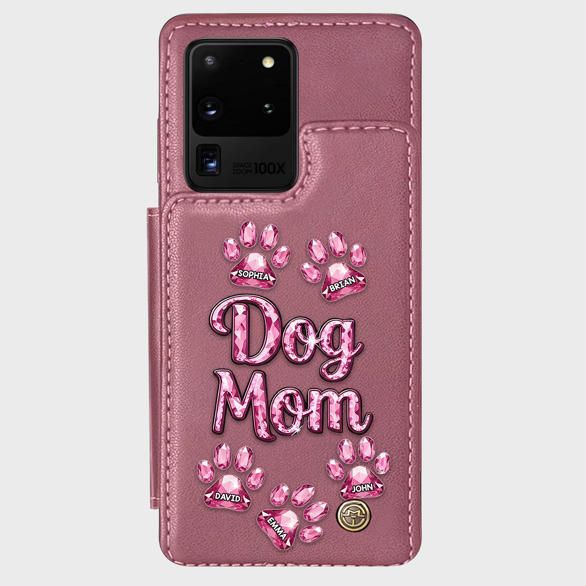 Étui portefeuille personnalisé pour téléphone avec motif chien - Maman de chien