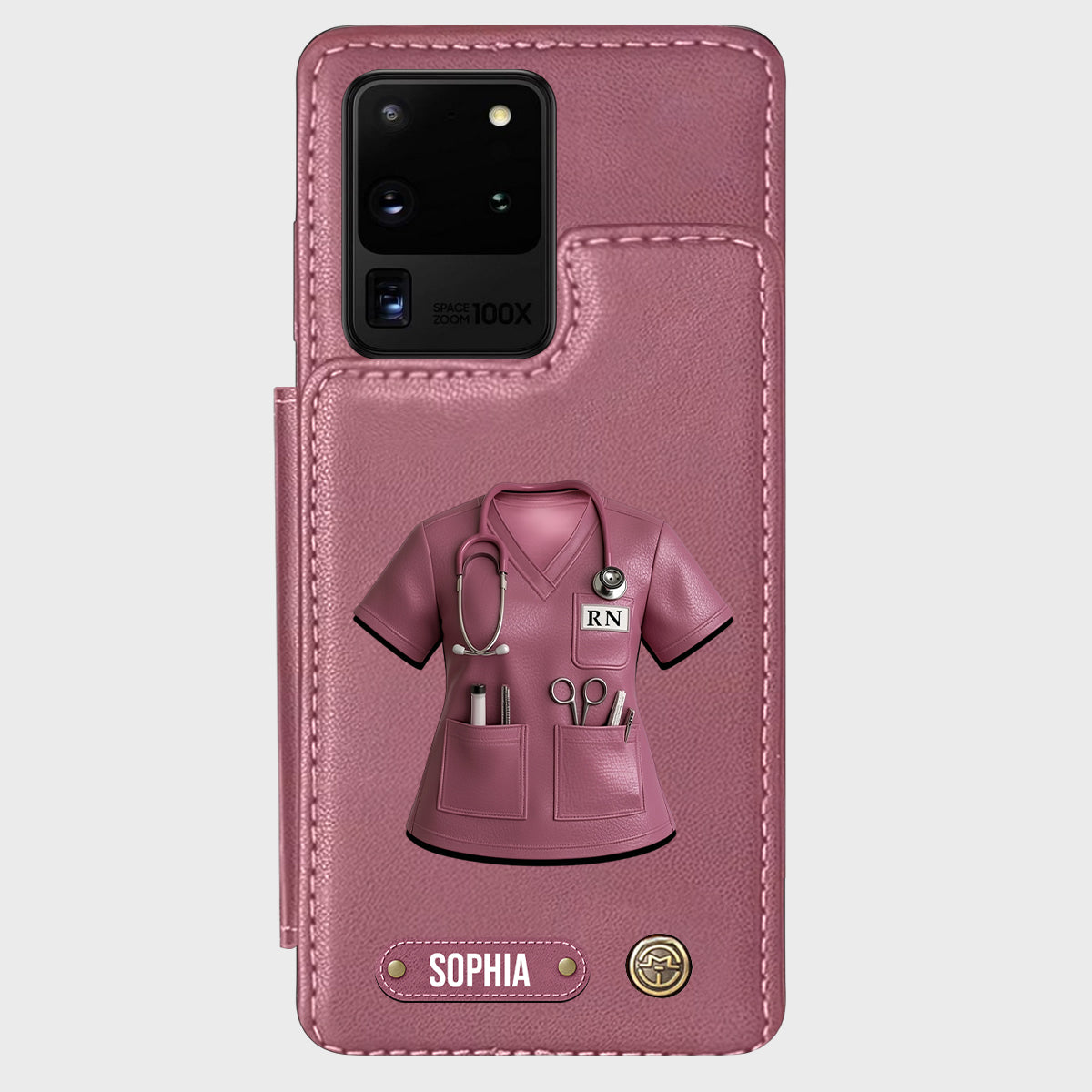 Infirmière fière - Étui portefeuille personnalisé pour téléphone