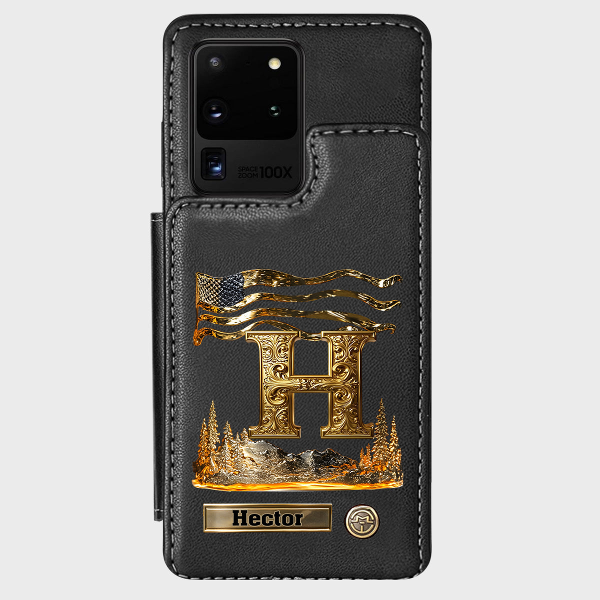 Name Initial Alphabet - Personalized Luxury Wallet Phone Case