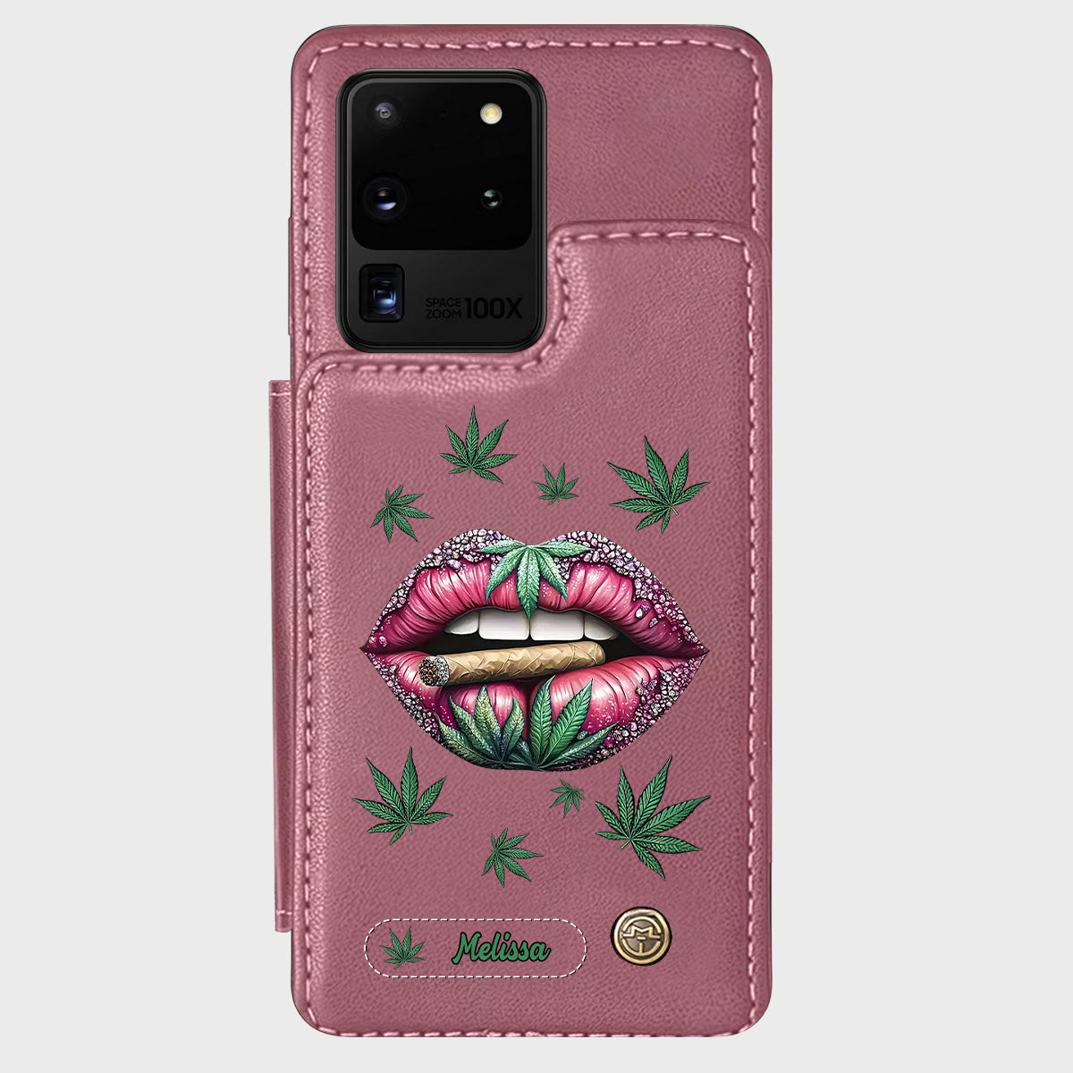 Étui portefeuille personnalisé « Get High » pour téléphone - Thème cannabis