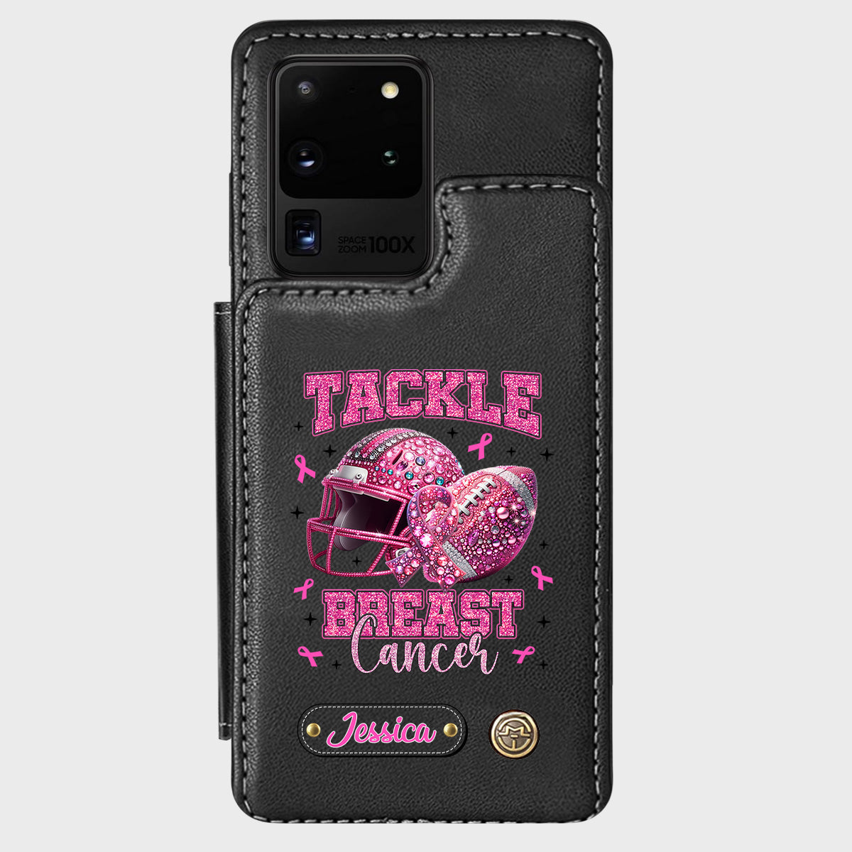 Pink Out - Étui portefeuille de téléphone personnalisé sur le thème du football
