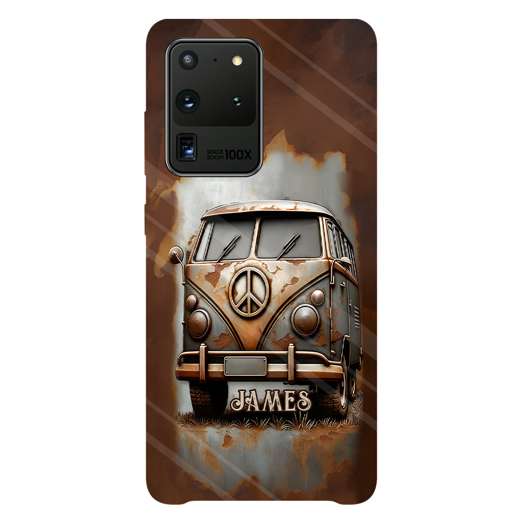 Camper Van Peace Symbol Vintage Soul - Personalized Hippie Full Print Phone Case