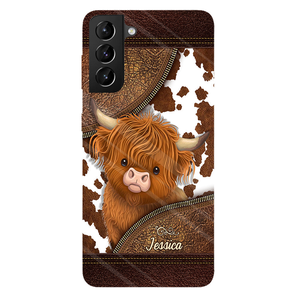Juste une fille qui aime les vaches des Highlands - Coque de téléphone personnalisée avec impression intégrale