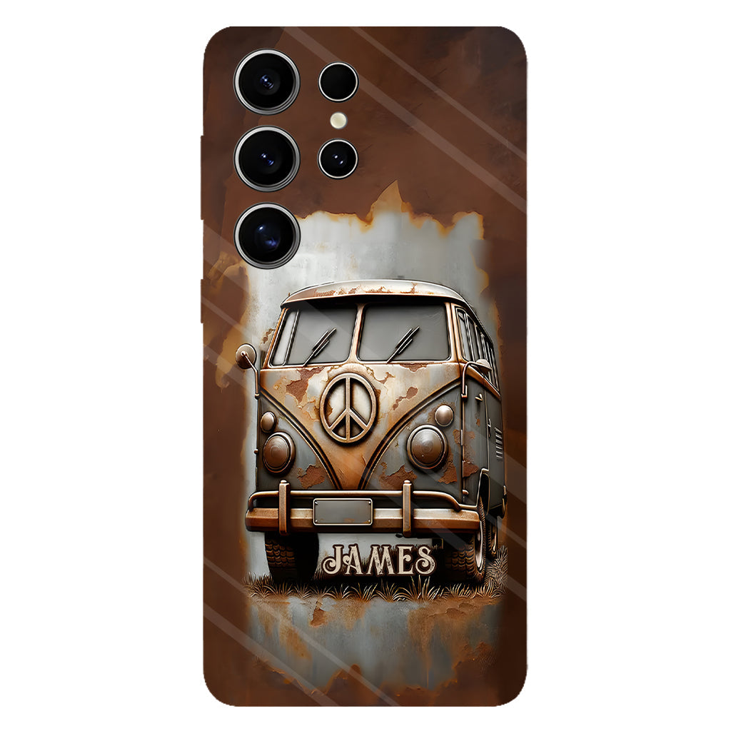 Camper Van Peace Symbol Vintage Soul - Personalized Hippie Full Print Phone Case