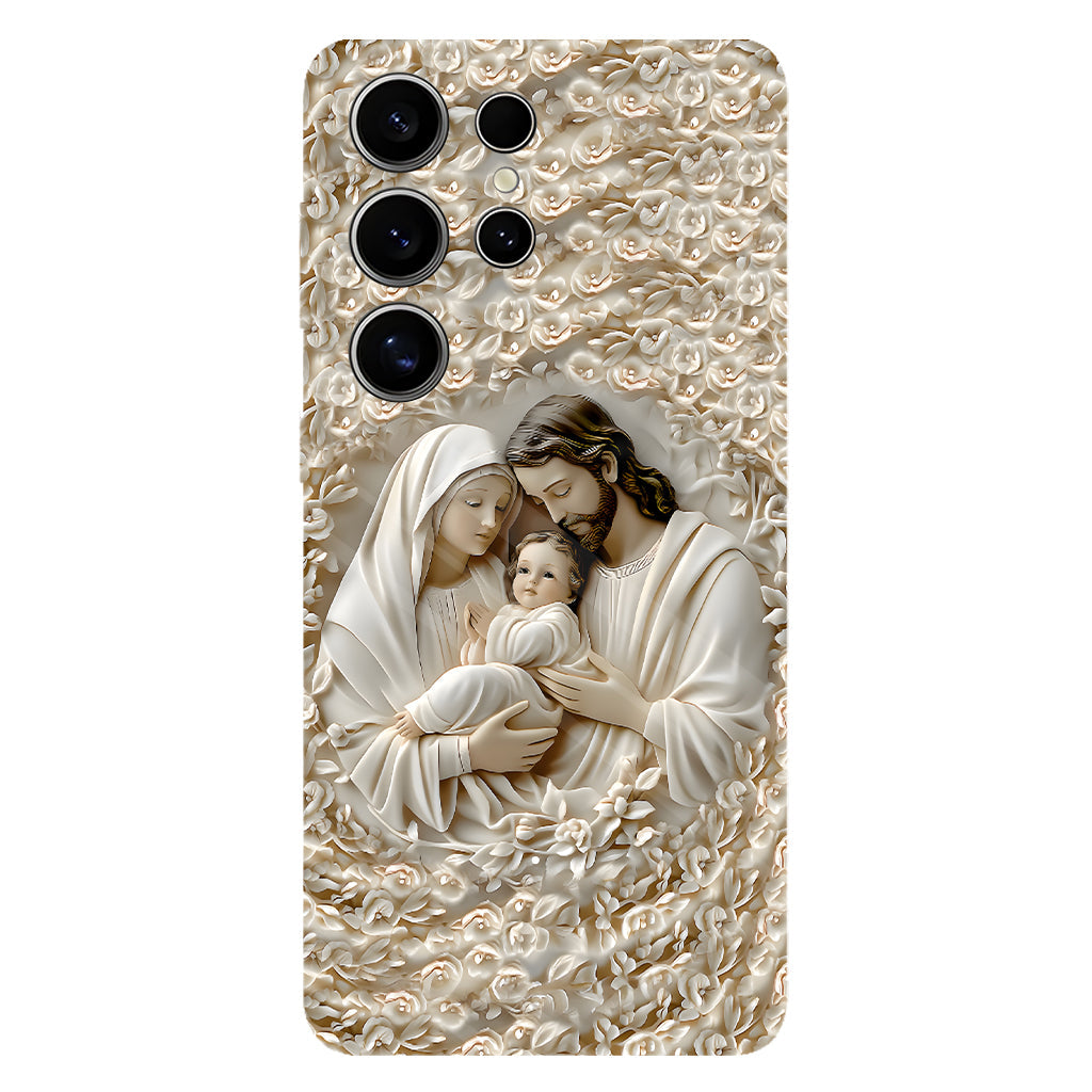 La Sainte Famille - Coque de téléphone personnalisée avec impression chrétienne intégrale