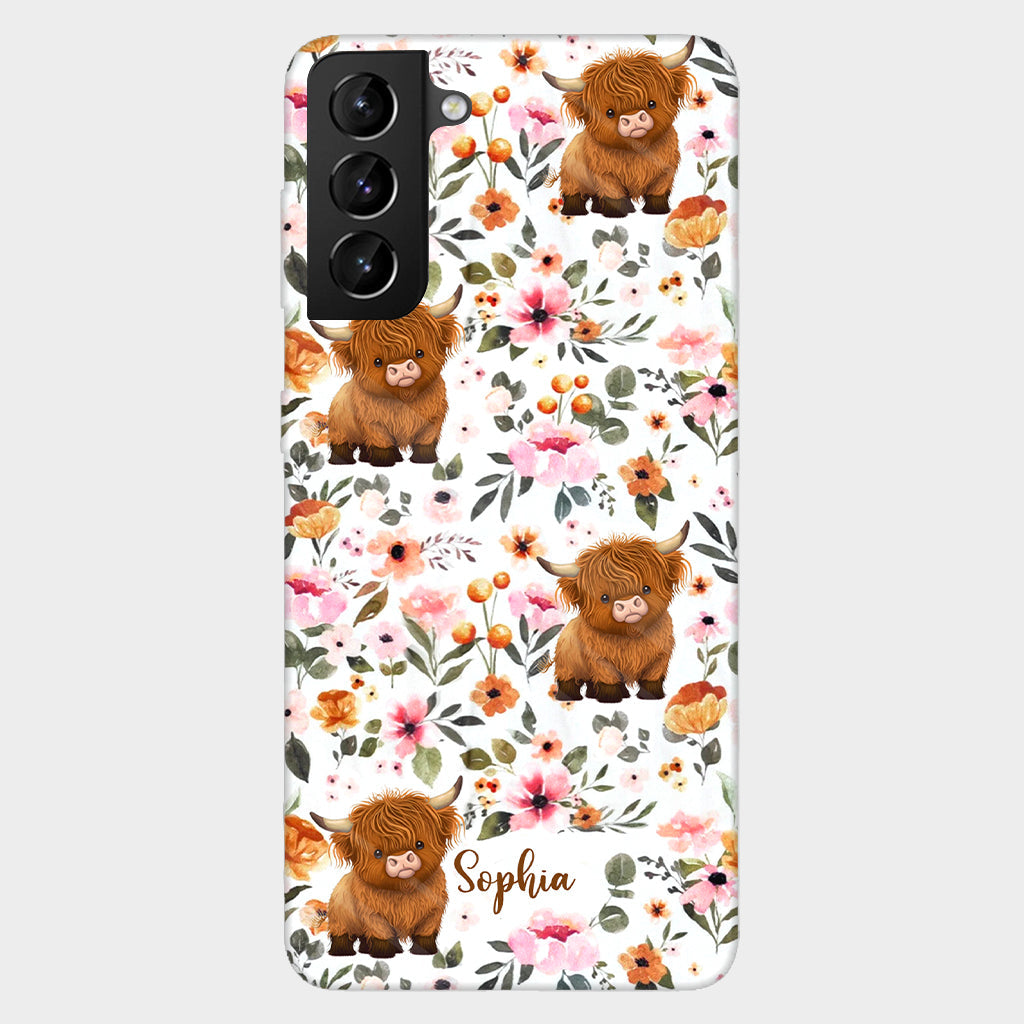 Coque de téléphone personnalisée avec motif vache des Highlands et imprimé intégral